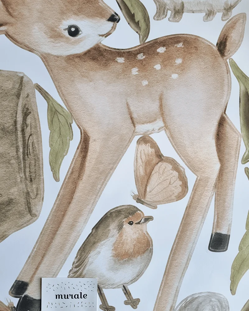 Wandtattoo - Freunde im Wald, Textil, Wiederverwendbar – Bild 2