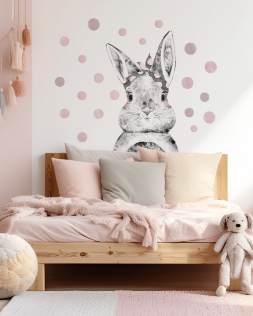autocolant perete iepuras pentru camera de fete