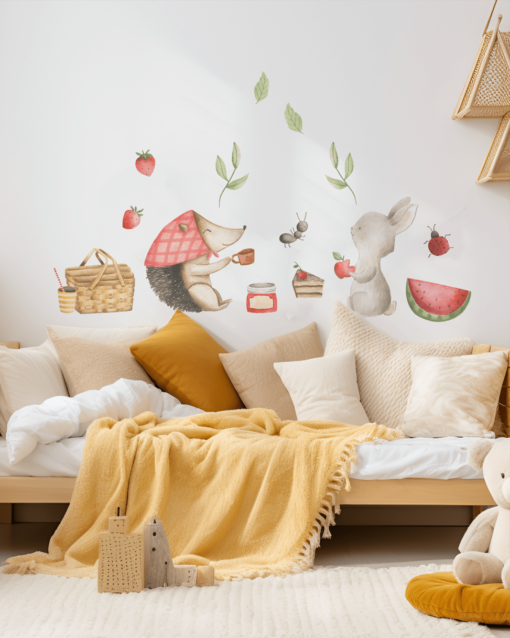 autocolant perete fete cu animalute