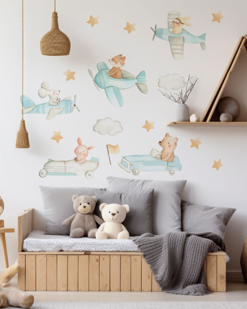 sticker perete băieți cu mașini